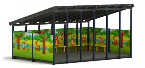 Теневой навес Яблонька 4,2x6 м